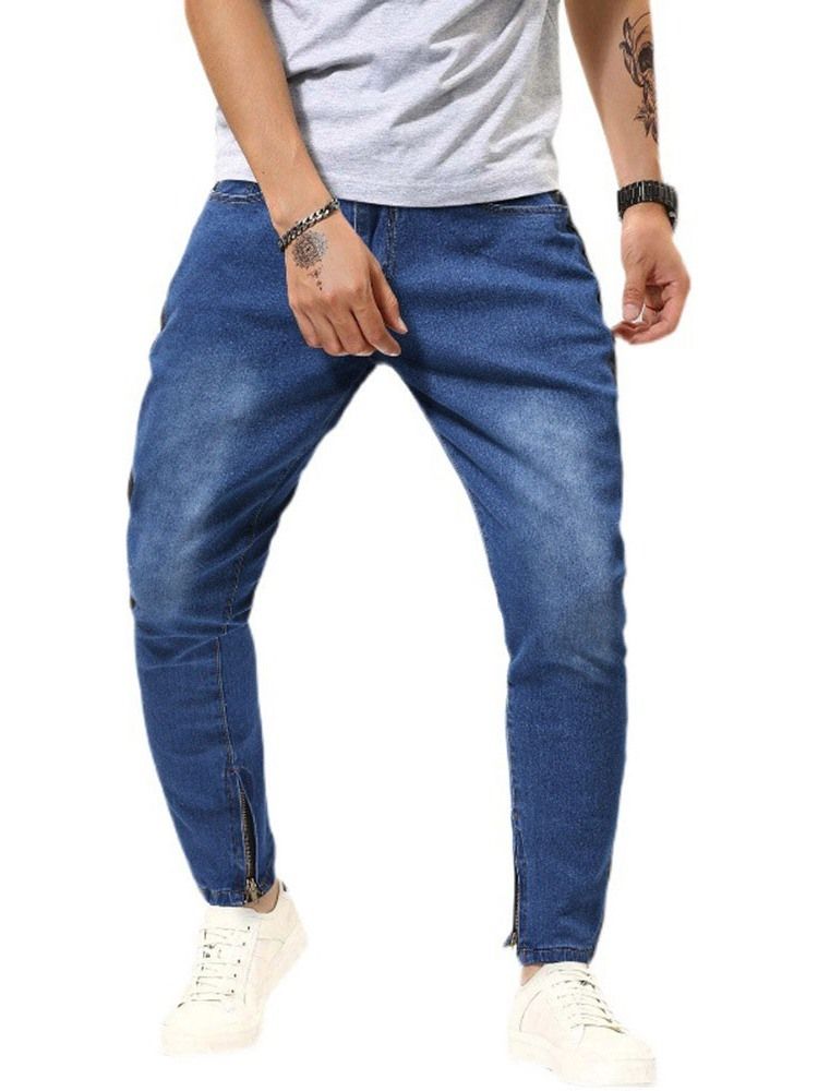 Lommeblyant Bukser Glidelås Micro-Elastic Herre Casual Jeans