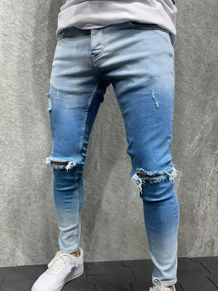 Pencil bukser Gradient menn Casual Zipper Jeans