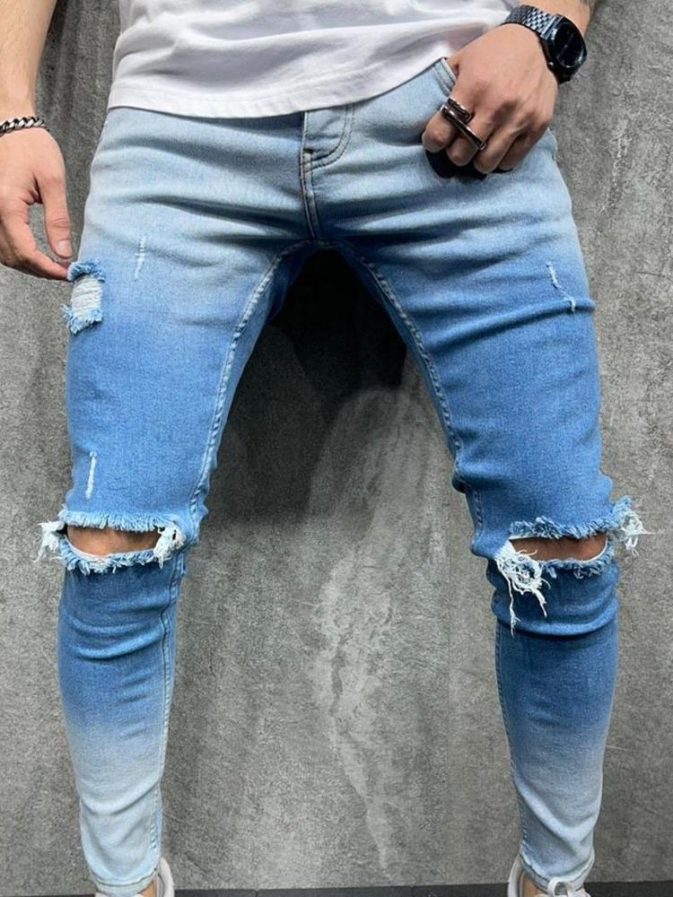 Pencil bukser Gradient menn Casual Zipper Jeans