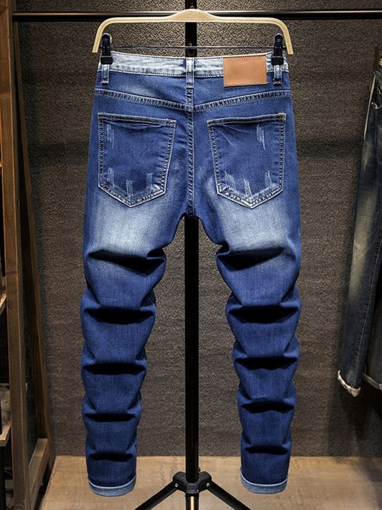 Pocket Jeans Med Glidelås I Midten Av Midjen