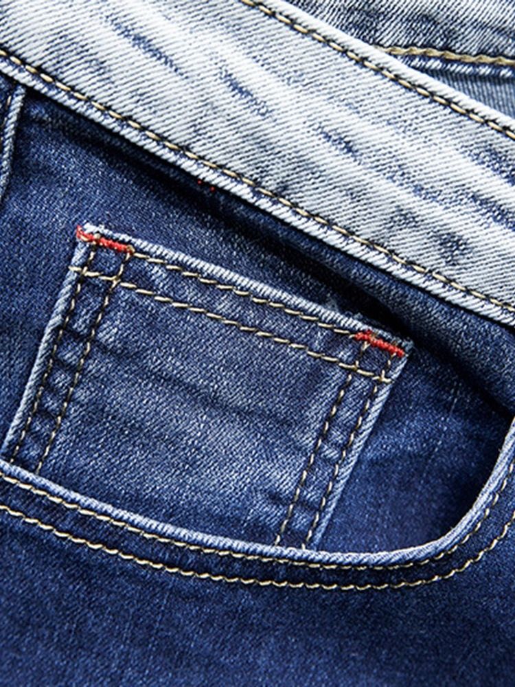 Pocket Jeans Med Glidelås I Midten Av Midjen