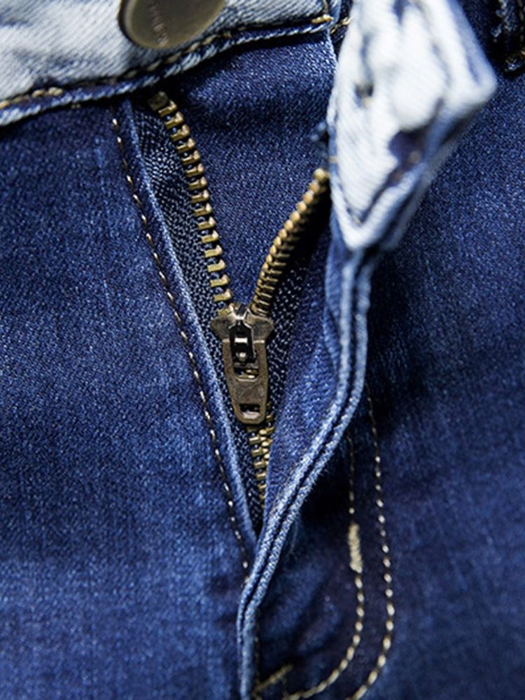 Pocket Jeans Med Glidelås I Midten Av Midjen