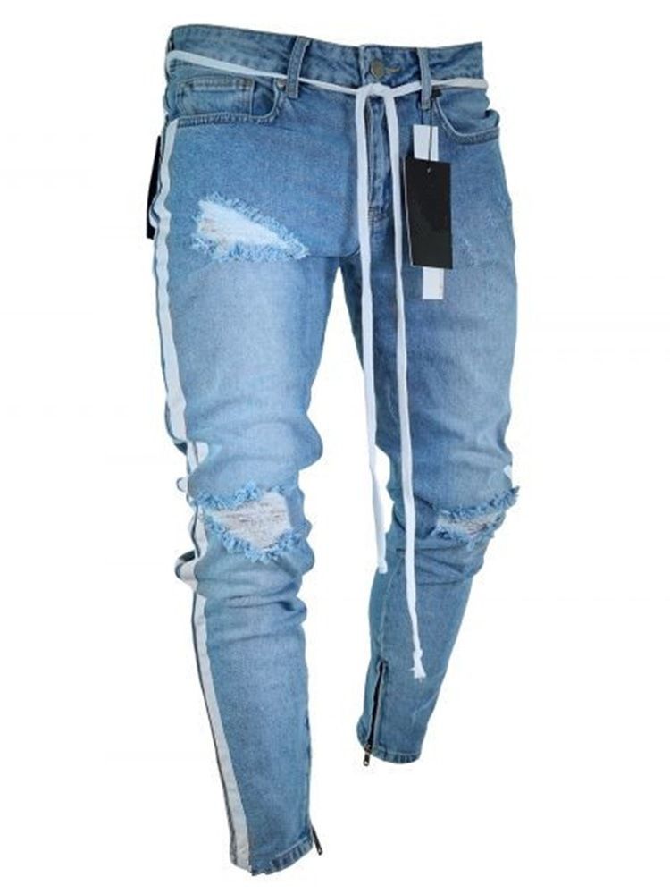 Pocket Jeans Med Midje For Menn