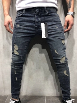 Pocket Pencil Bukser Glidelås Menns Blå Uformelle Jeans