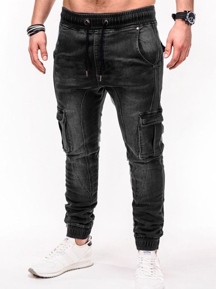 Pocket Pencil Bukser Uformelle Jeans Med Mellom Midje