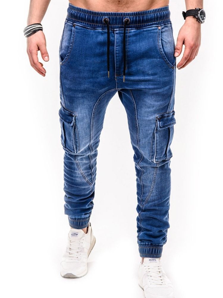 Pocket Pencil Bukser Uformelle Jeans Med Mellom Midje