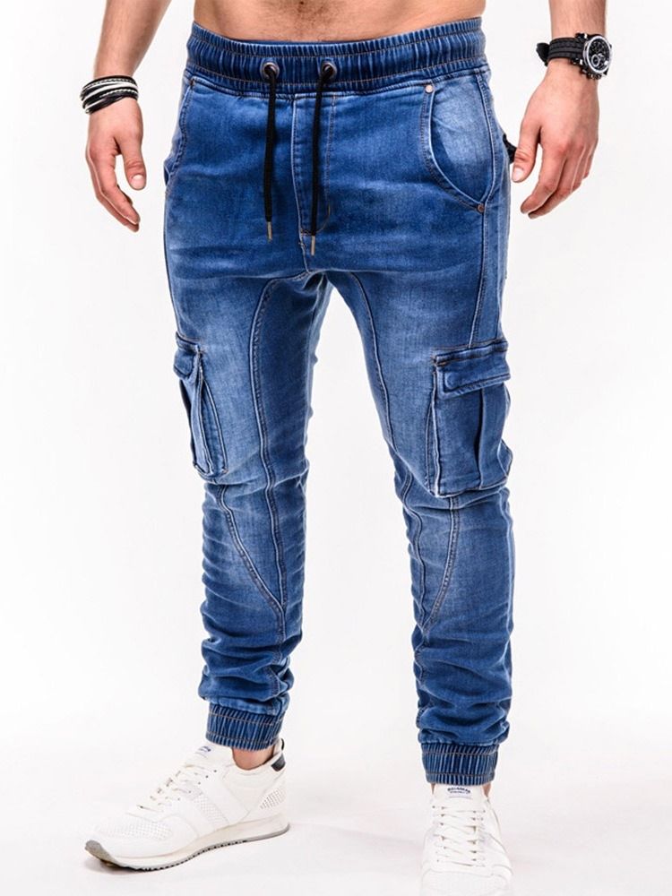 Pocket Pencil Bukser Uformelle Jeans Med Mellom Midje