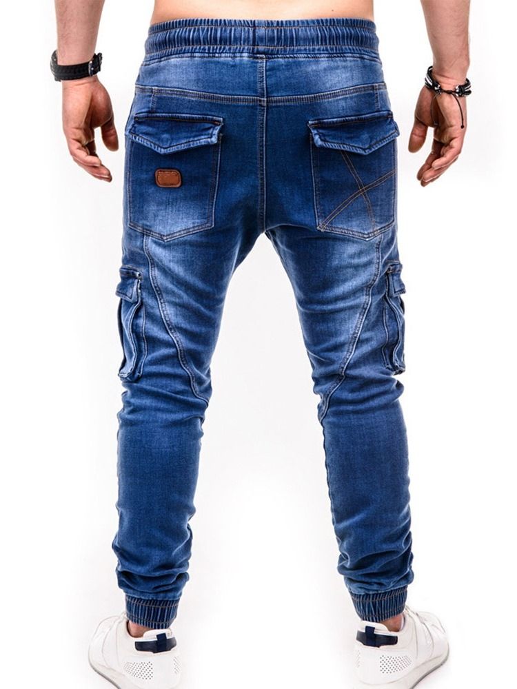 Pocket Pencil Bukser Uformelle Jeans Med Mellom Midje