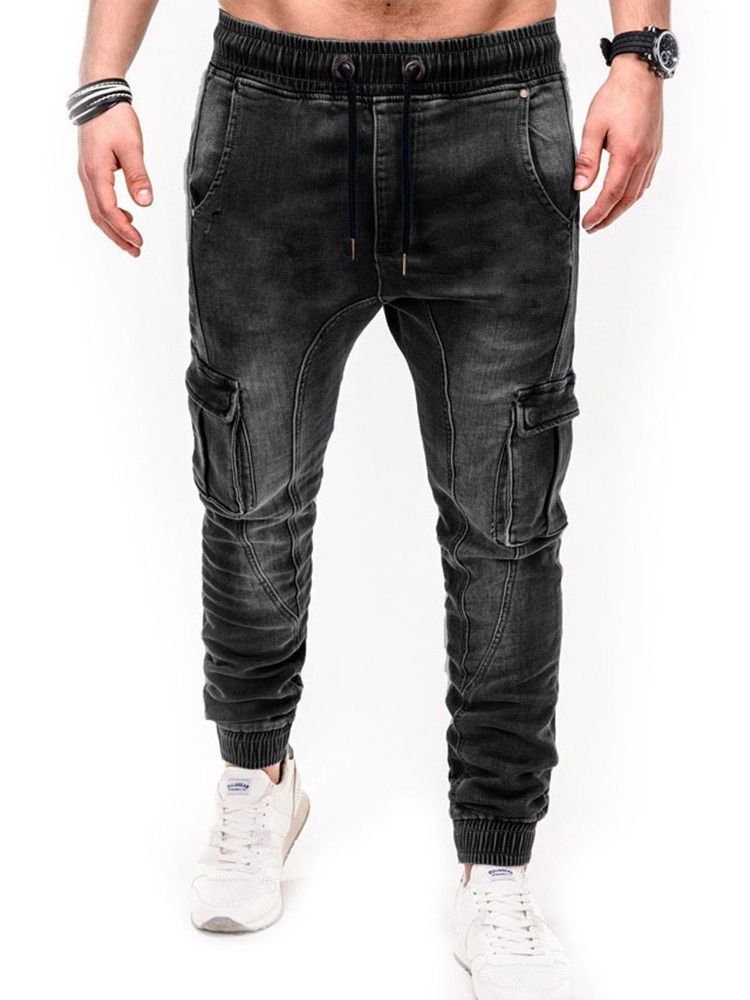 Pocket Pencil Bukser Uformelle Jeans Med Mellom Midje