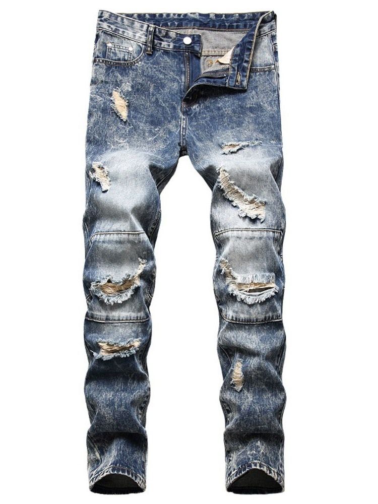 Rett Hull Midt Midje Glidelås Herrejeans