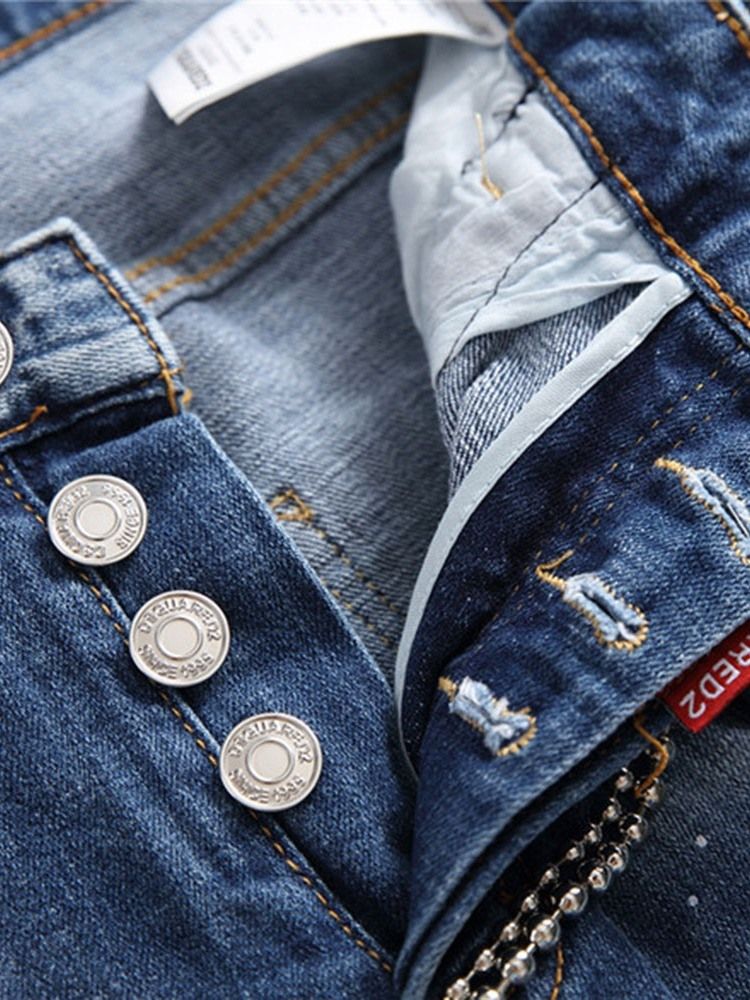 Rett Slitte Europeiske Menns Slim Midje Jeans