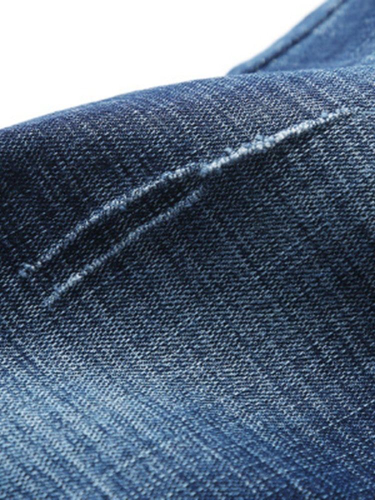 Slitte Blyantbukser Mellom Midje Glidelås Casual Jeans