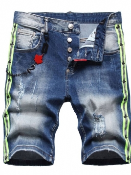 Slitte Colour Block Mid Waist Button Jeans