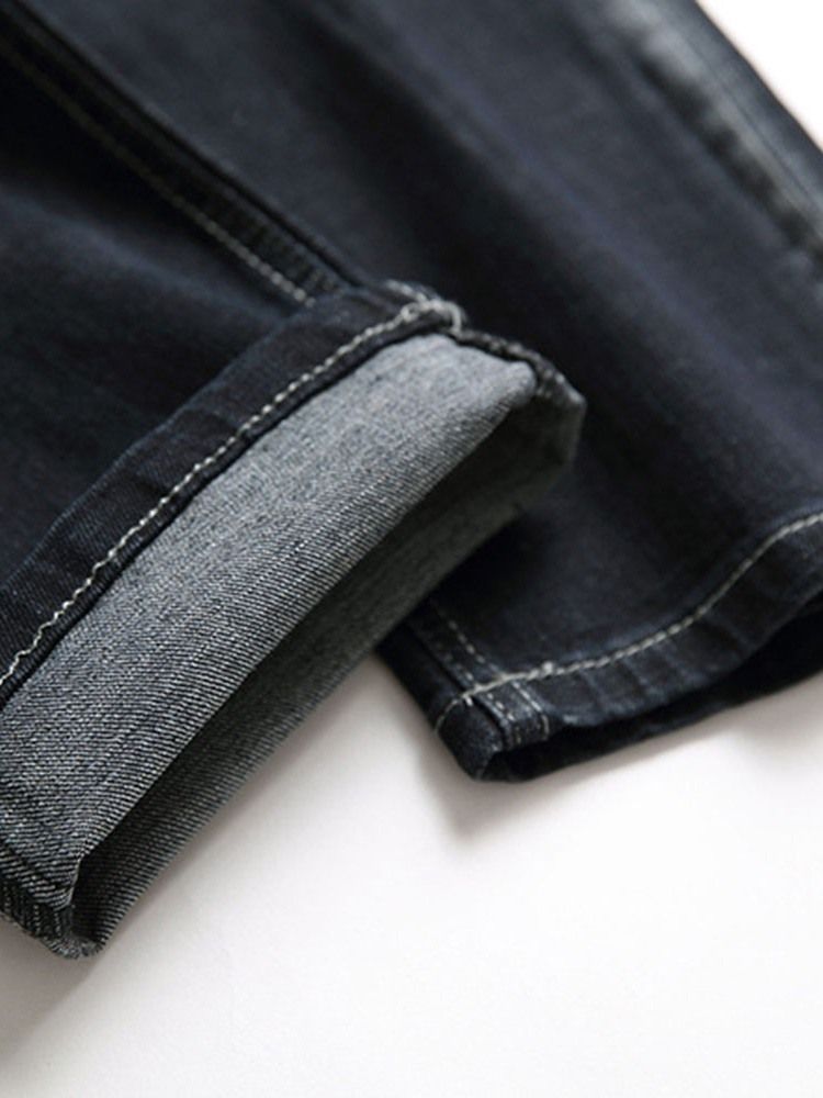 Slitte Jeans Med Midt Midje Med Rett Glidelås