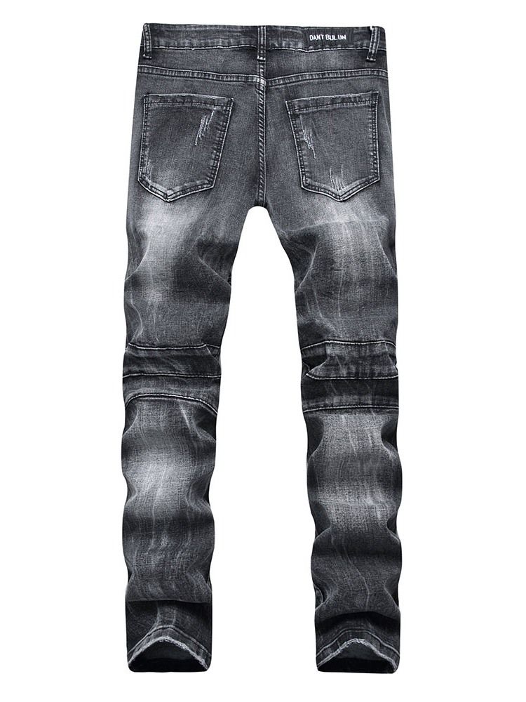 Strak Glidelås Mikroelastisk Uformelle Jeans For Menn