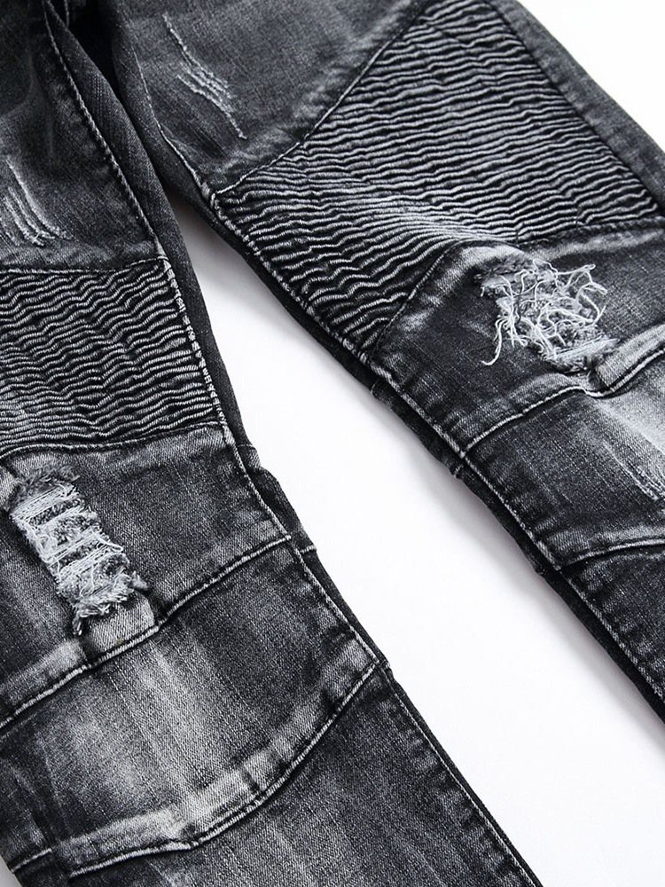 Strak Glidelås Mikroelastisk Uformelle Jeans For Menn