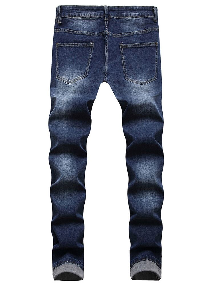 Uformelle Jeans Med Midt Midje Og Rett Slitt Glidelås