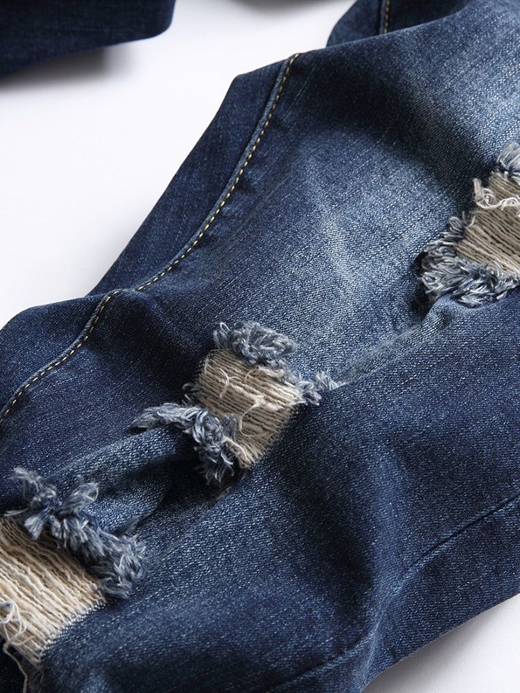 Uformelle Jeans Med Midt Midje Og Rett Slitt Glidelås