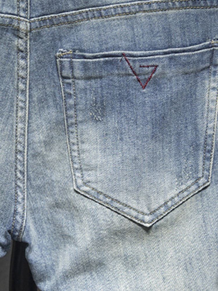 Vanlige Hull Med Mellom Midje Mote Jeans