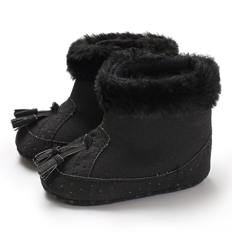 Fringe Slip-On Baby Booties