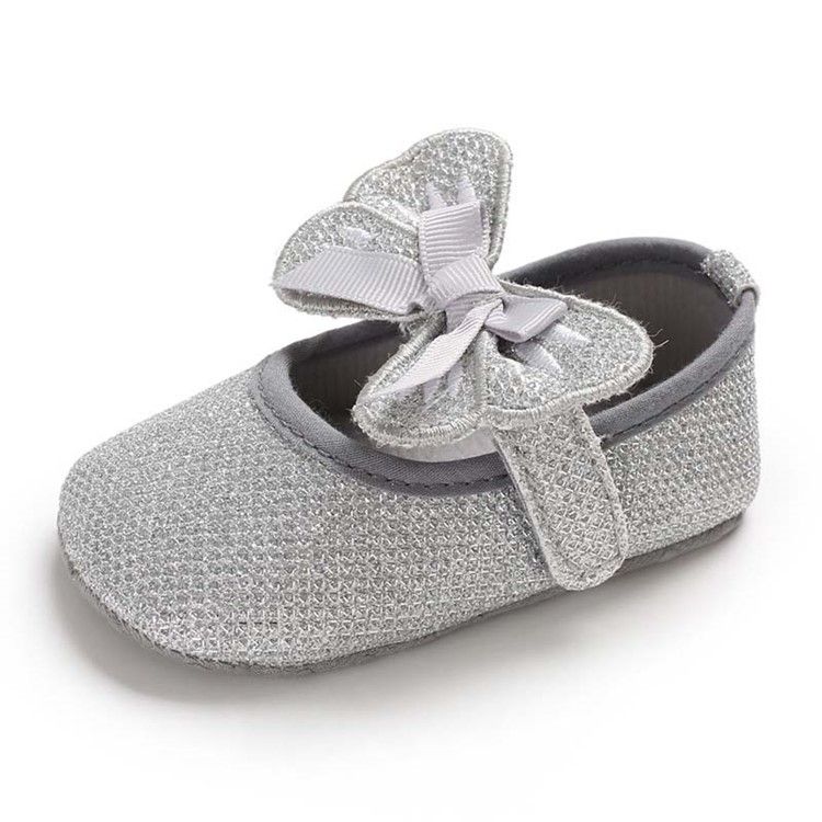 Sequin Bowknot Borrelås Småbarnssko