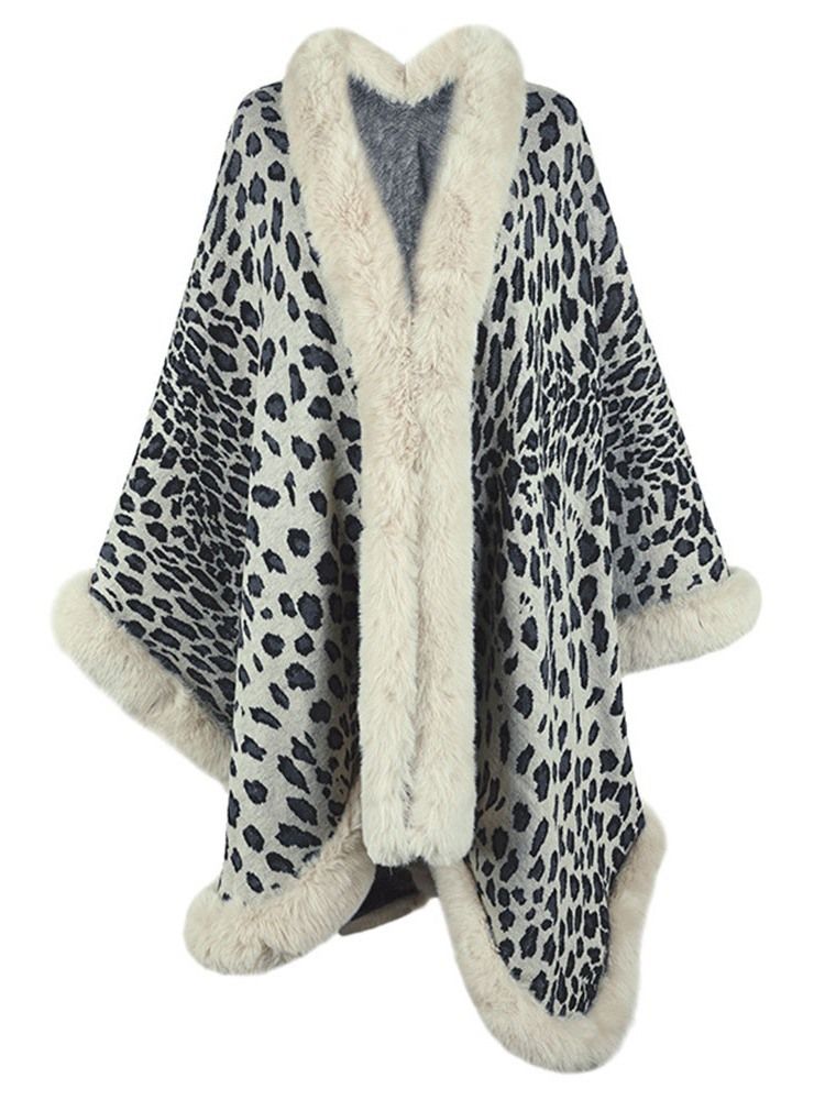 Leopard Fleece Vinterkappe