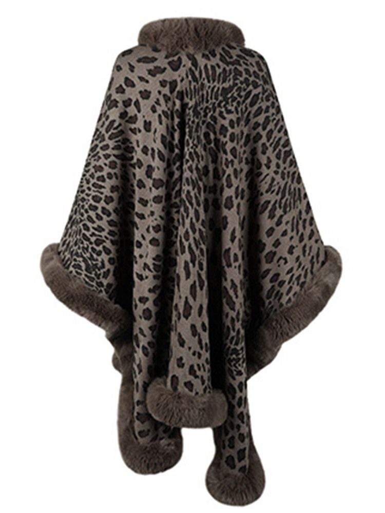 Leopard Fleece Vinterkappe