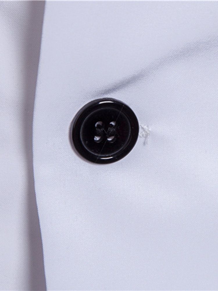 Button Lapel Plain Slim Spring Shirt