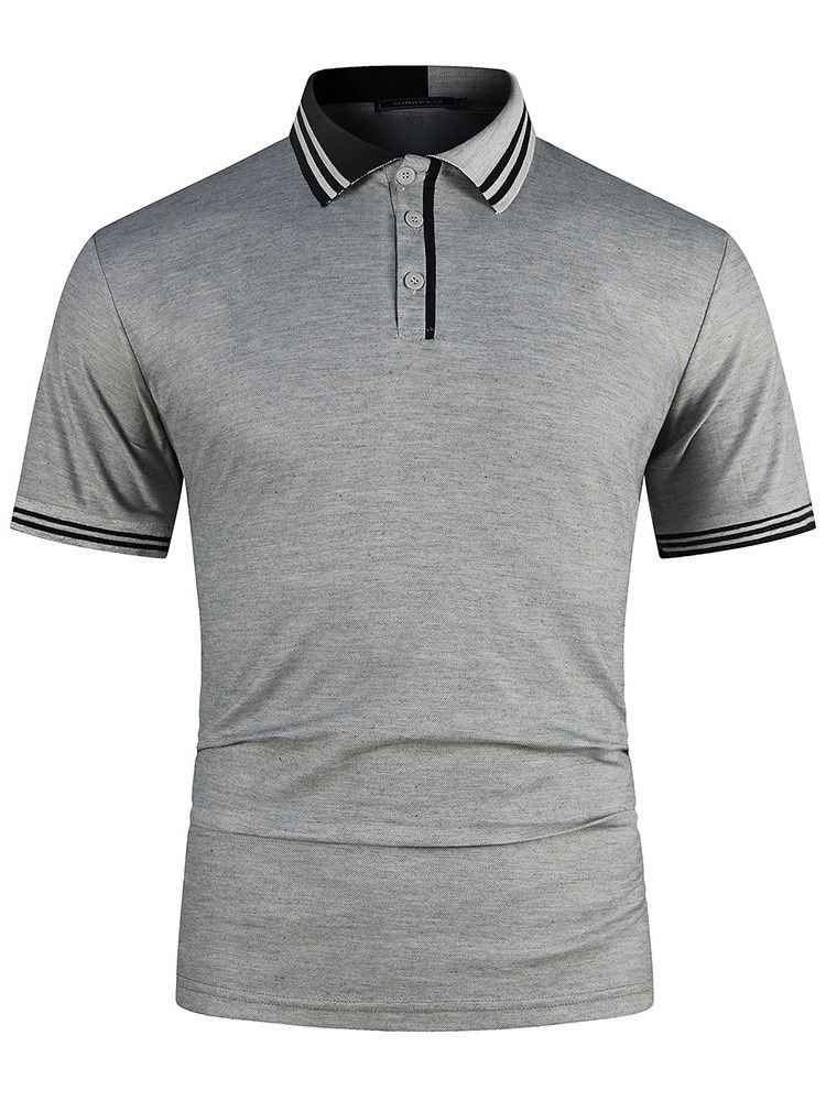 Fashion Patchwork Color Block Polo-Hals Poloskjorte