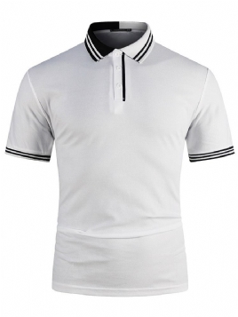 Fashion Patchwork Color Block Polo-Hals Poloskjorte