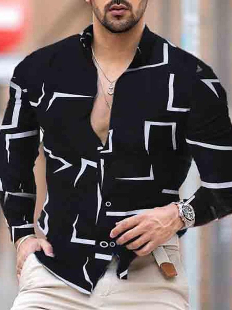 Lapel Button Fashion Single-Breasted Slim Shirt