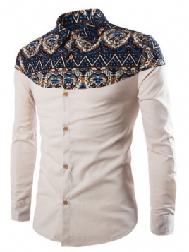 Lapel Floral Casual Spring Single Breasted Skjorte