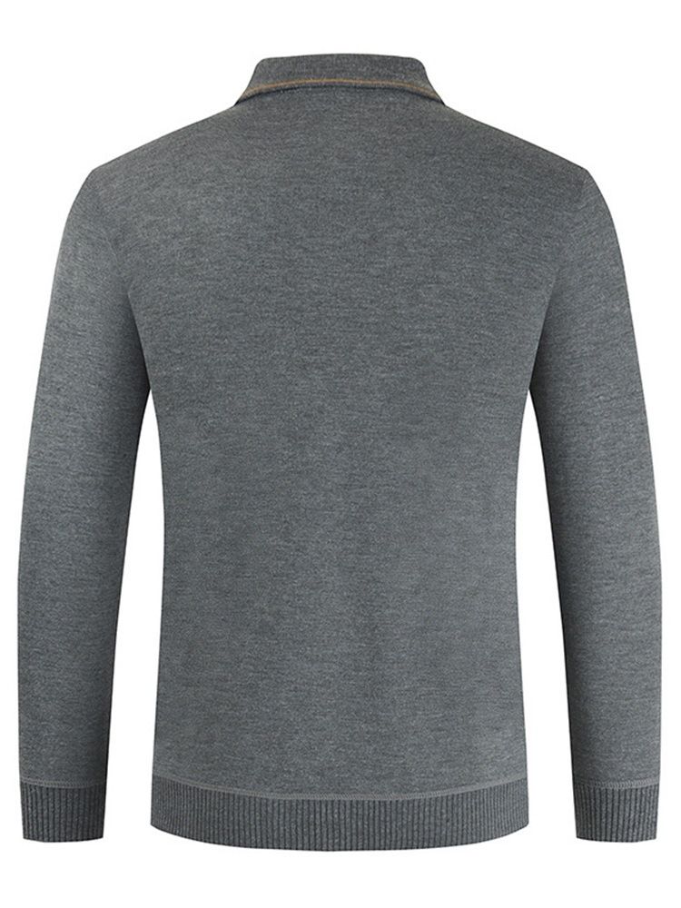 Pocket Polo Neck Ol Langermet Pullover T-Skjorte