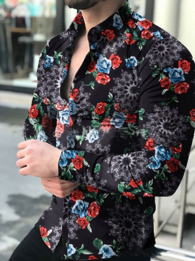 Print Floral Fashion Slim Fall Shirt