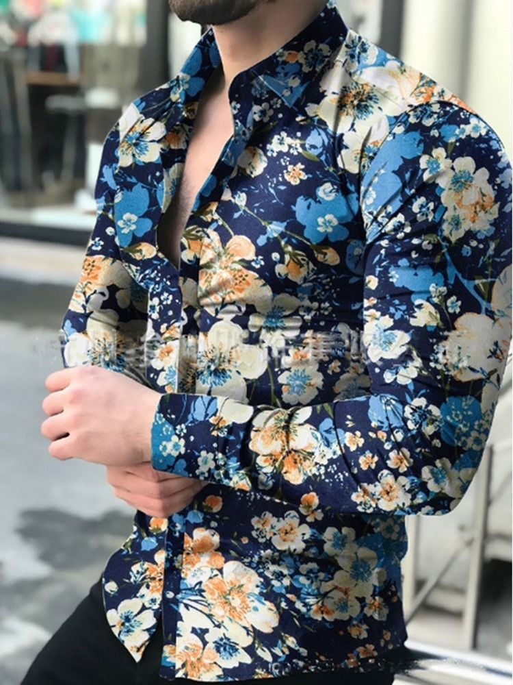 Print Floral Fashion Slim Fall Shirt