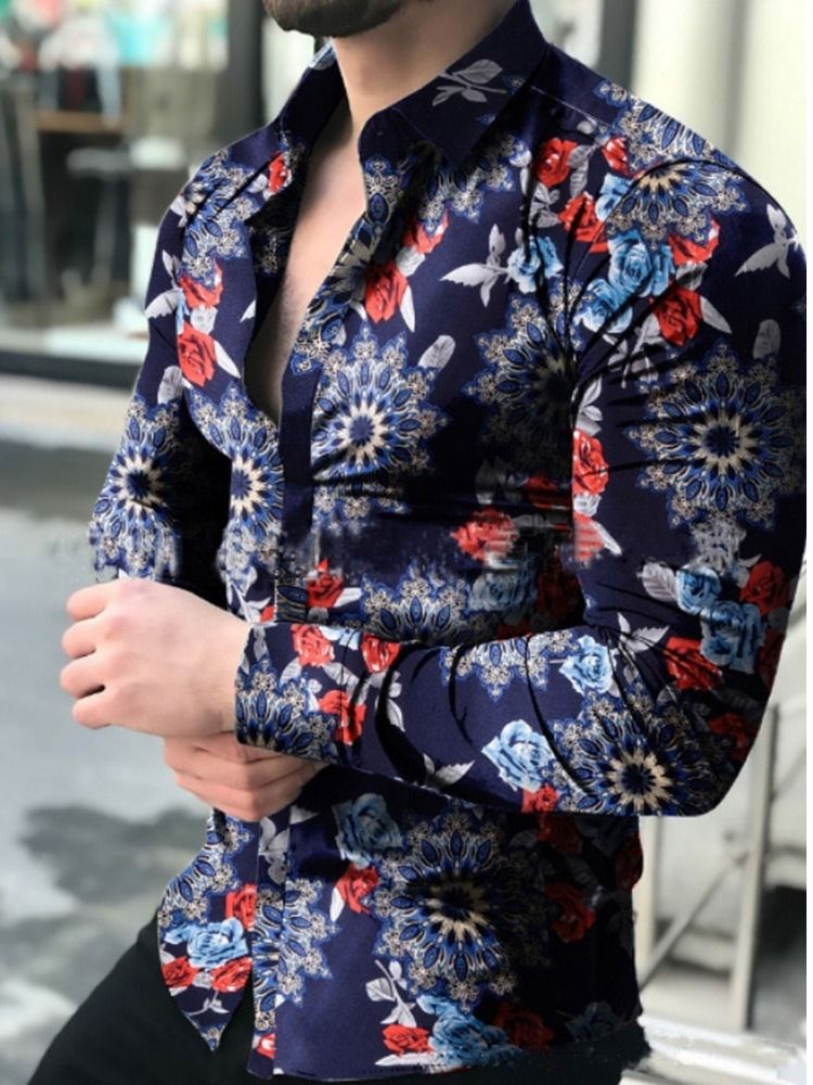 Print Floral Fashion Slim Fall Shirt