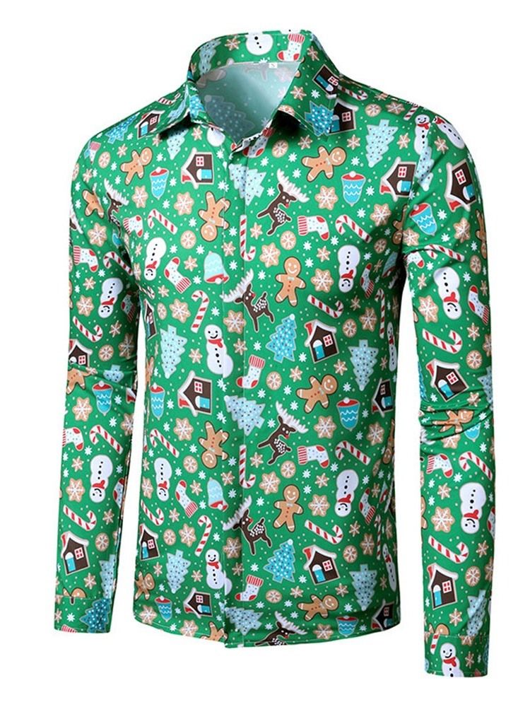 Print Floral Lapel Slim Spring Shirt