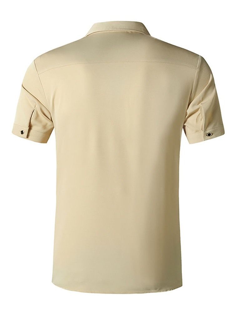 Skriv Ut Casual Color Block Single-Breasted Høstskjorte For Menn