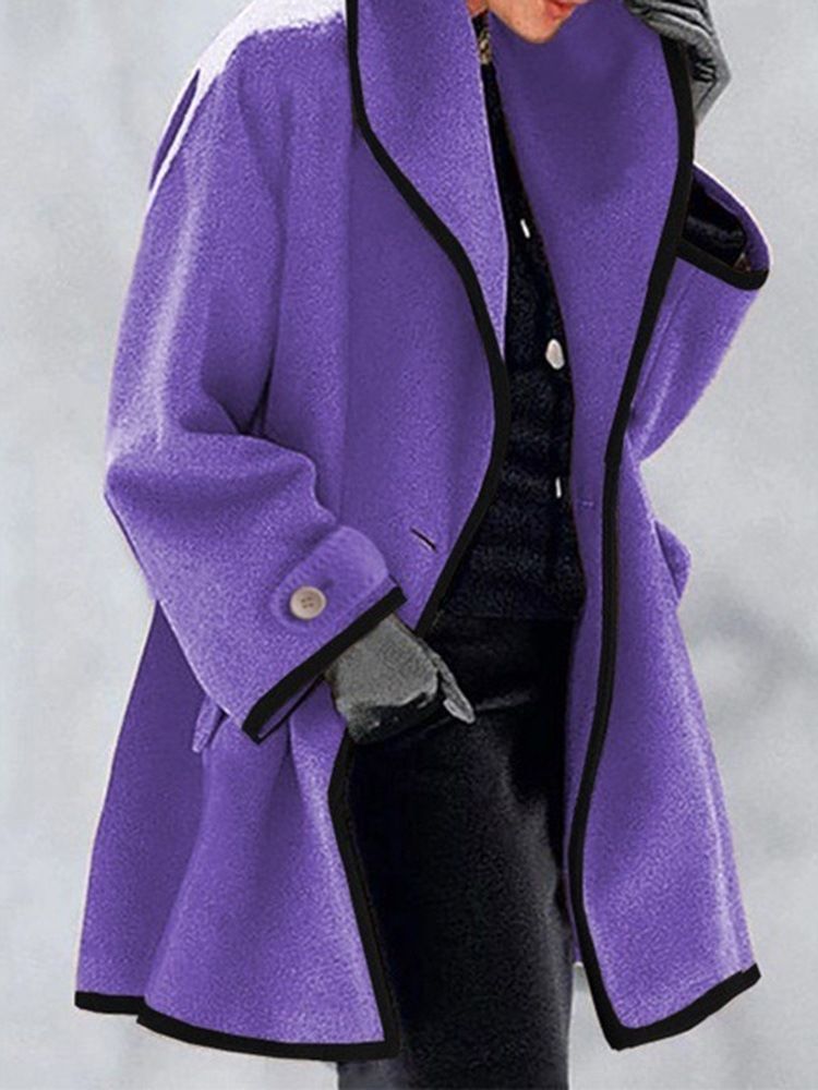 One Button A Line Button Mid-Length Spring Overcoat