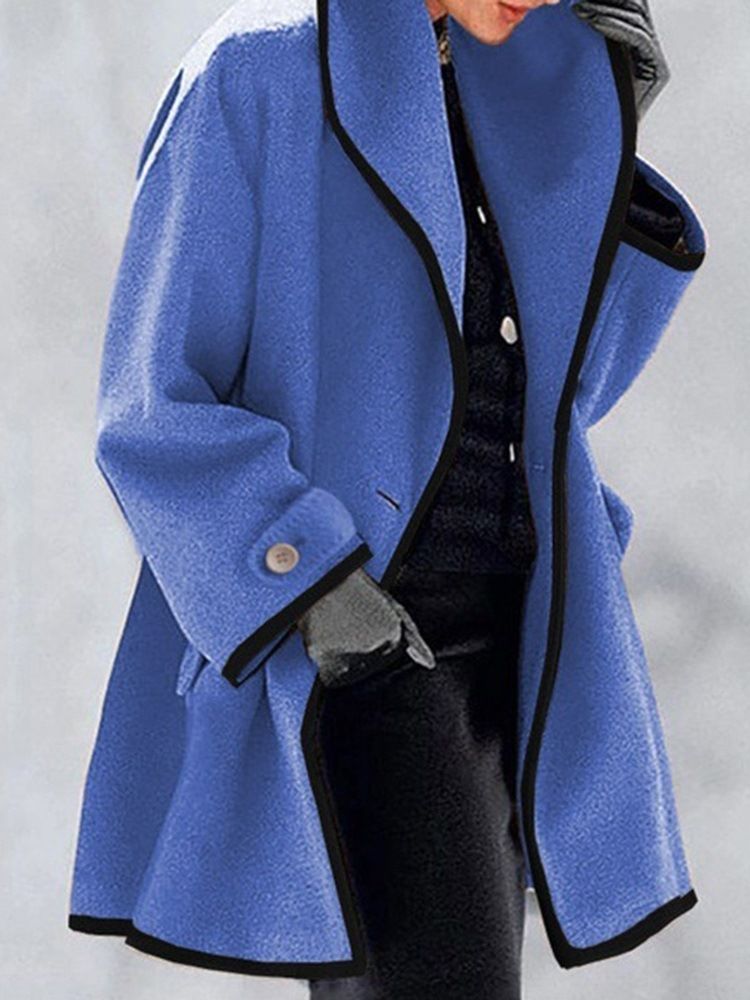 One Button A Line Button Mid-Length Spring Overcoat