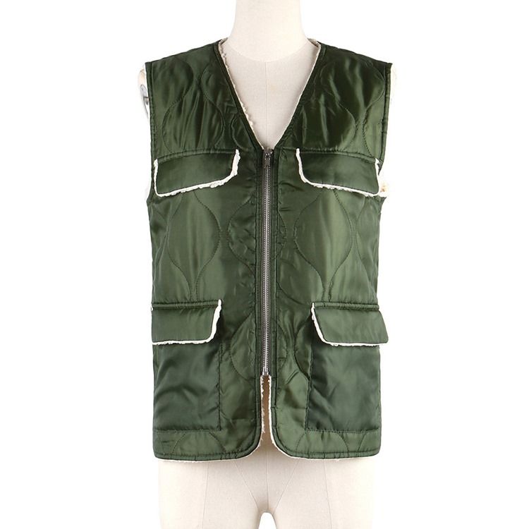 Vanlig Lomme Med V-Hals Fall Standard Vest