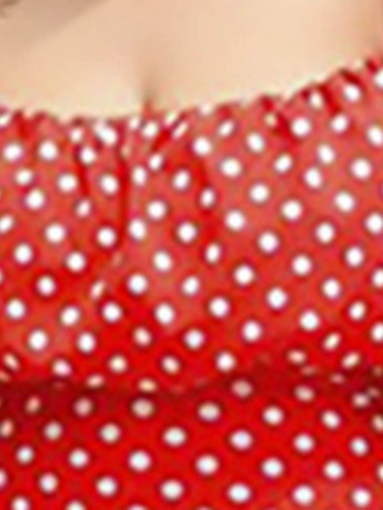 Pencil Off Shoulder Half Sleeve Polka Dots Dress