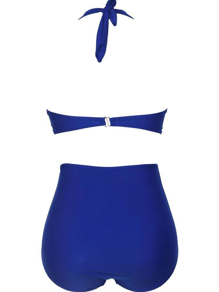 Plus Size Tankini-Sett Stretchy Badedrakt Med Snøring