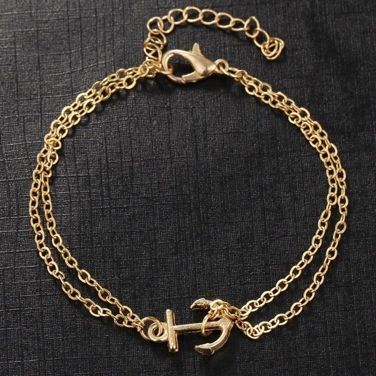 Utsøkt Anchor Beach Anklet For Dame