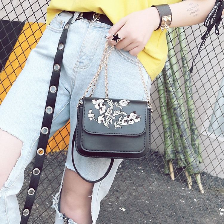 All Match Brodery Multilayer Crossbody Bag