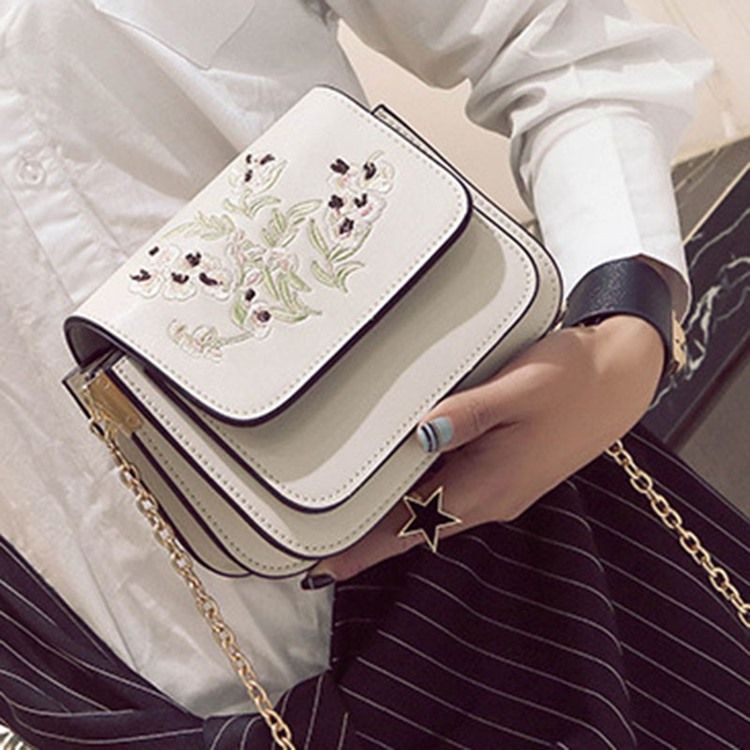 All Match Brodery Multilayer Crossbody Bag