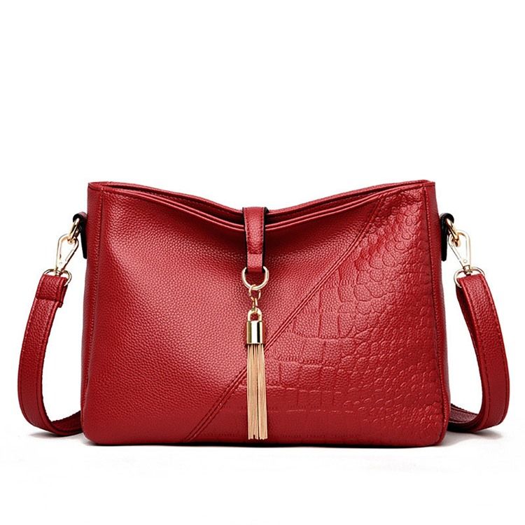 Alligator Embossing Pu Rektangel Crossbody-Vesker For Kvinner