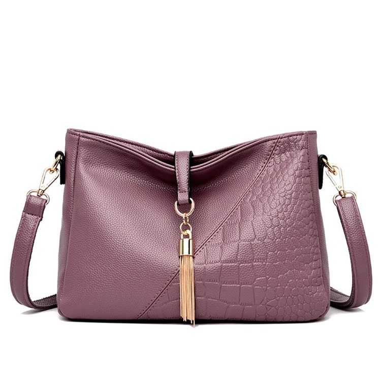 Alligator Embossing Pu Rektangel Crossbody-Vesker For Kvinner