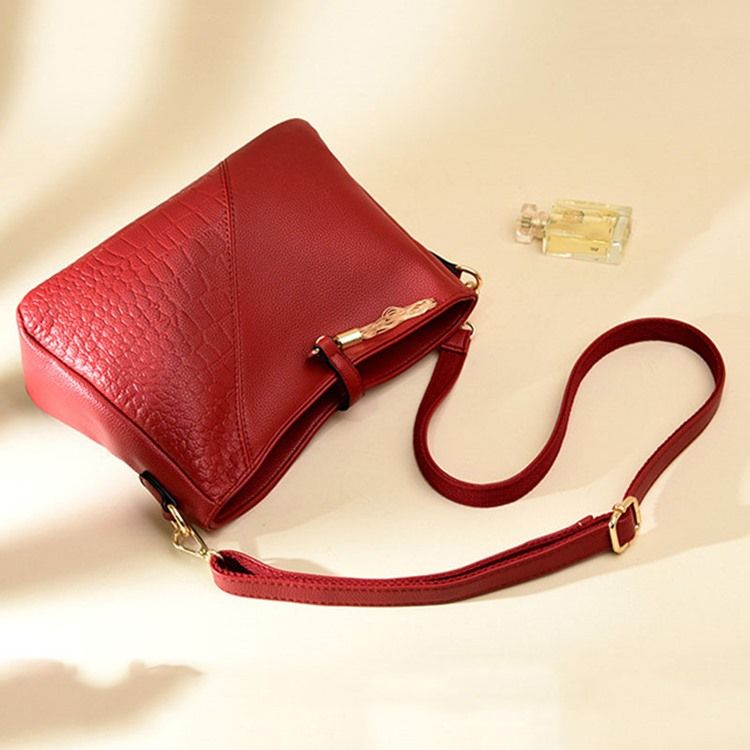 Alligator Embossing Pu Rektangel Crossbody-Vesker For Kvinner