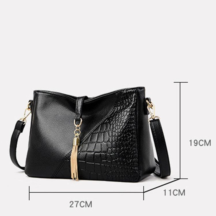 Alligator Embossing Pu Rektangel Crossbody-Vesker For Kvinner